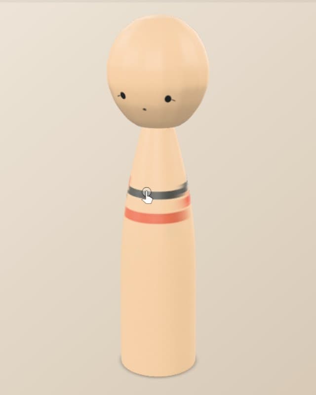 Static front render of the original Moss Bob AI-assisted wooden object study