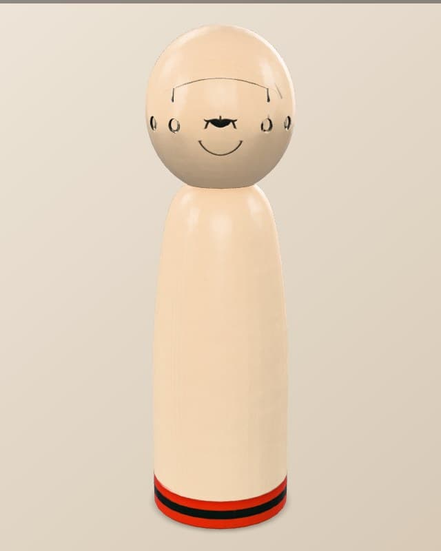Static front render of the original Vermilion Base AI-assisted wooden object study
